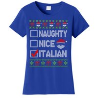 Naughty Nice Italian Xmas Santa Ugly Sweater Funny Christmas Gift Women's T-Shirt