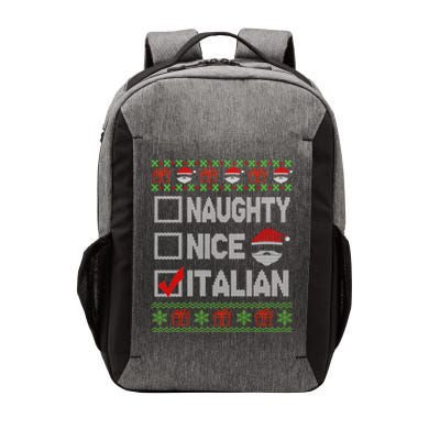 Naughty Nice Italian Xmas Santa Ugly Sweater Funny Christmas Gift Vector Backpack