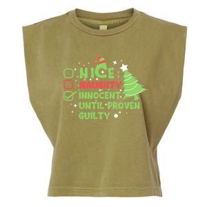 Nice Naughty Innocent Until Proven Guilty Gift Garment-Dyed Women's Muscle Tee