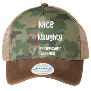 Nice Naughty Insufficient Evidence Christmas List Legacy Tie Dye Trucker Hat