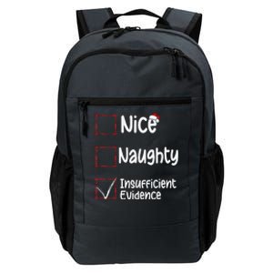 Nice Naughty Insufficient Evidence Christmas List Daily Commute Backpack