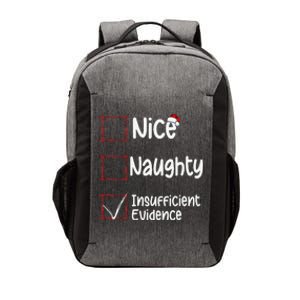 Nice Naughty Insufficient Evidence Christmas List Vector Backpack