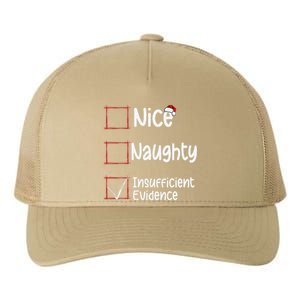 Nice Naughty Insufficient Evidence Christmas List Yupoong Adult 5-Panel Trucker Hat