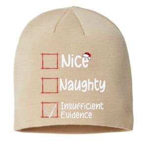 Nice Naughty Insufficient Evidence Christmas List Sustainable Beanie