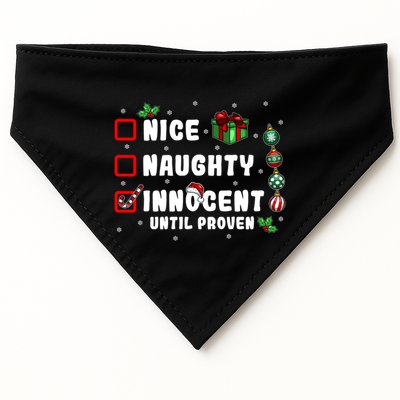Nice Naughty Innocent Until Proven Gift USA-Made Doggie Bandana