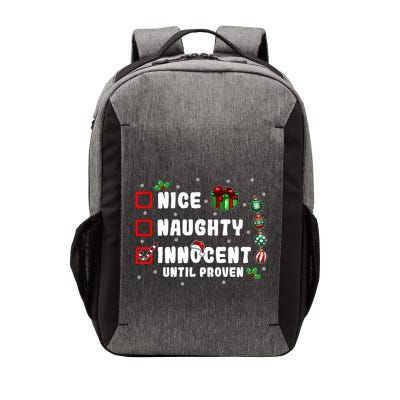 Nice Naughty Innocent Until Proven Gift Vector Backpack