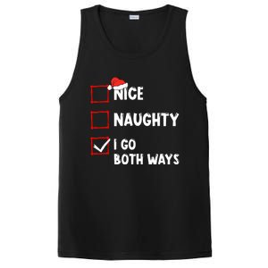 Nice Naughty I Go Both Ways Christmas List Xmas Santa Claus Gift PosiCharge Competitor Tank