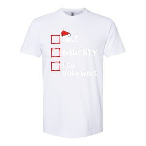 Nice Naughty I Go Both Ways Christmas List Xmas Santa Claus Gift Softstyle CVC T-Shirt