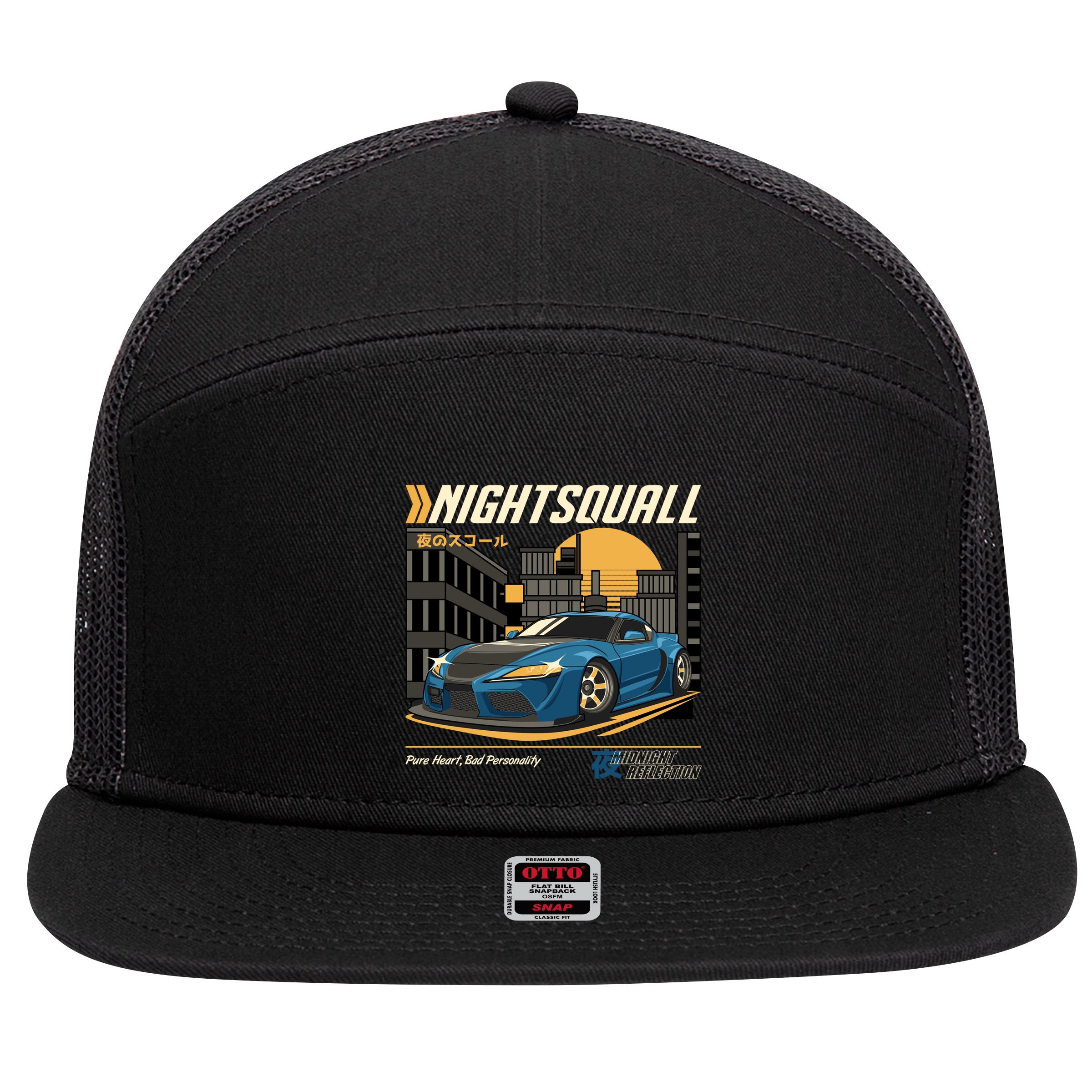 Nightsquall 7 Panel Mesh Trucker Snapback Hat