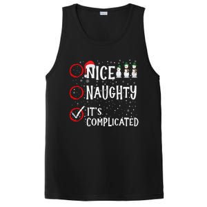 Nice Naughty ItS Complicated Funny Christmas Santa PosiCharge Competitor Tank