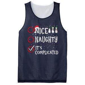 Nice Naughty ItS Complicated Funny Christmas Santa Mesh Reversible Basketball Jersey Tank