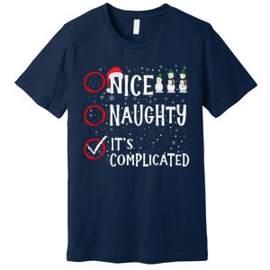 Nice Naughty ItS Complicated Funny Christmas Santa Premium T-Shirt