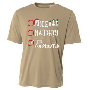 Nice Naughty ItS Complicated Funny Christmas Santa Cooling Performance Crew T-Shirt