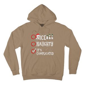 Nice Naughty ItS Complicated Funny Christmas Santa Hoodie