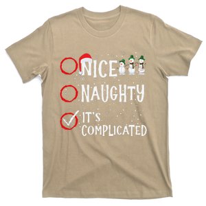 Nice Naughty ItS Complicated Funny Christmas Santa T-Shirt