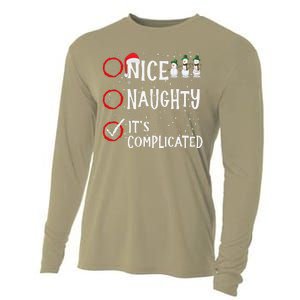 Nice Naughty ItS Complicated Funny Christmas Santa Cooling Performance Long Sleeve Crew