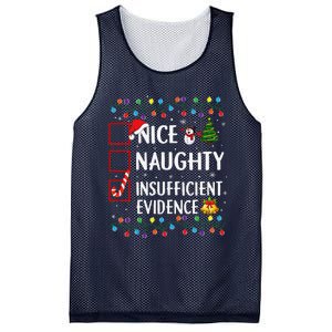 Nice Naughty Insufficient Evidence Christmas Family Xmas Mesh Reversible Basketball Jersey Tank