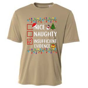 Nice Naughty Insufficient Evidence Christmas Family Xmas Cooling Performance Crew T-Shirt