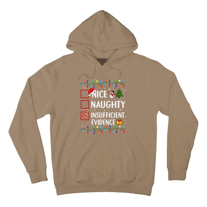 Nice Naughty Insufficient Evidence Christmas Family Xmas Hoodie