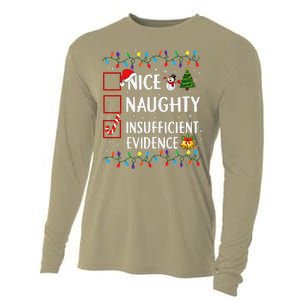 Nice Naughty Insufficient Evidence Christmas Family Xmas Cooling Performance Long Sleeve Crew