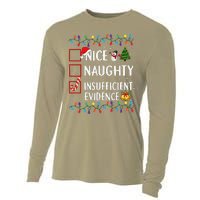 Nice Naughty Insufficient Evidence Christmas Family Xmas Cooling Performance Long Sleeve Crew