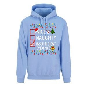 Nice Naughty Insufficient Evidence Christmas Family Xmas Unisex Surf Hoodie