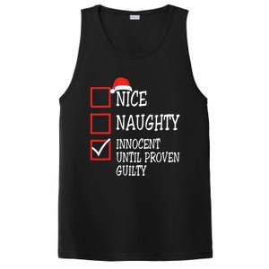 Nice Naughty Innocent Until Proven Guilty Christmas List Meaningful Gift PosiCharge Competitor Tank