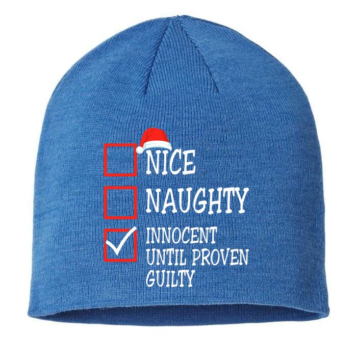 Nice Naughty Innocent Until Proven Guilty Christmas List Meaningful Gift Sustainable Beanie