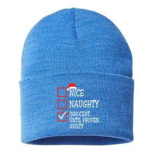 Nice Naughty Innocent Until Proven Guilty Christmas List Meaningful Gift Sustainable Knit Beanie