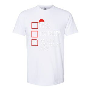 Nice Naughty Innocent Until Proven Guilty Christmas List Meaningful Gift Softstyle CVC T-Shirt