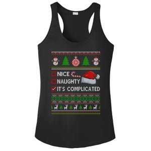 Nice Naughty It's Complicated Ugly Christmas Sweater Xmas Gift Ladies PosiCharge Competitor Racerback Tank