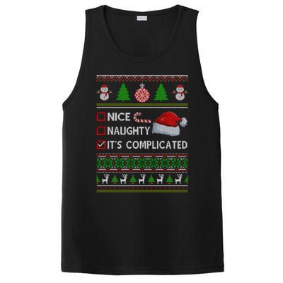 Nice Naughty It's Complicated Ugly Christmas Sweater Xmas Gift PosiCharge Competitor Tank