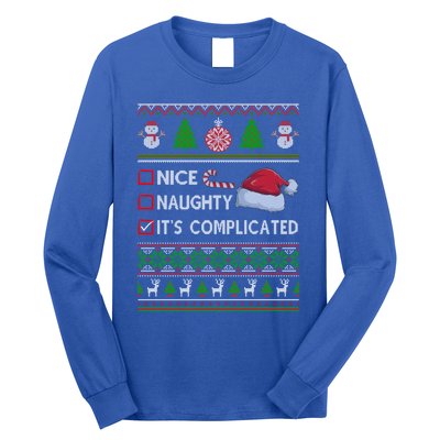 Nice Naughty It's Complicated Ugly Christmas Sweater Xmas Gift Long Sleeve Shirt