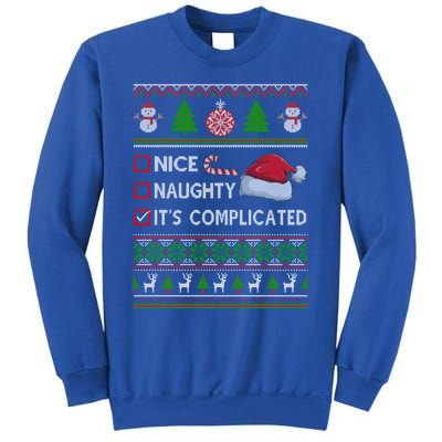 Nice Naughty It's Complicated Ugly Christmas Sweater Xmas Gift Sweatshirt