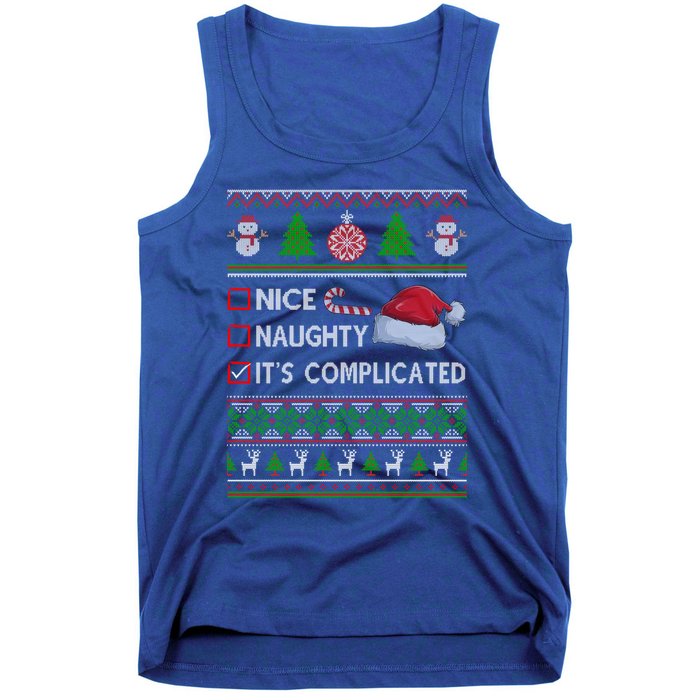 Nice Naughty It's Complicated Ugly Christmas Sweater Xmas Gift Tank Top