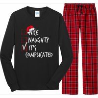 Nice Naughty ItS Complicated Christmas List Santa Costume Long Sleeve Pajama Set