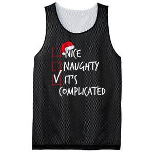 Nice Naughty ItS Complicated Christmas List Santa Costume Mesh Reversible Basketball Jersey Tank