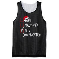 Nice Naughty ItS Complicated Christmas List Santa Costume Mesh Reversible Basketball Jersey Tank