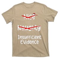 Nice Naughty Insufficient Evidence Christmas List T-Shirt