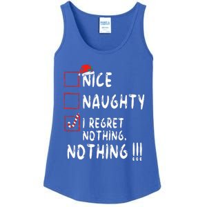 Nice Naughty I Regret Nothing Christmas List Santa Claus Ladies Essential Tank