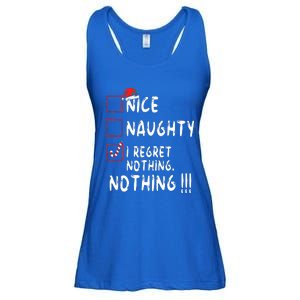 Nice Naughty I Regret Nothing Christmas List Santa Claus Ladies Essential Flowy Tank