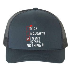 Nice Naughty I Regret Nothing Christmas List Santa Claus Yupoong Adult 5-Panel Trucker Hat