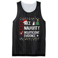 Nice Naughty Insufficient Evidence Christmas Family Xmas Mesh Reversible Basketball Jersey Tank