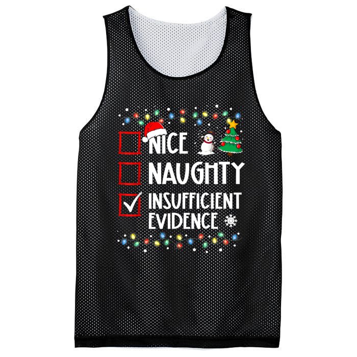 Nice Naughty Insufficient Evidence Christmas Family Xmas Mesh Reversible Basketball Jersey Tank