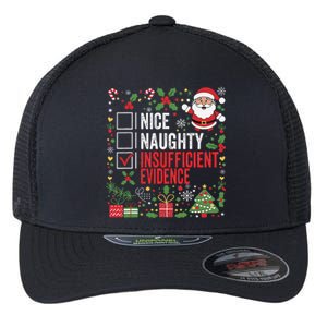 Nice Naughty Insufficient Evidence Christmas Santa Claus Flexfit Unipanel Trucker Cap