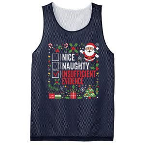 Nice Naughty Insufficient Evidence Christmas Santa Claus Mesh Reversible Basketball Jersey Tank