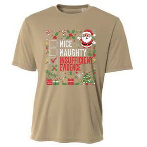 Nice Naughty Insufficient Evidence Christmas Santa Claus Cooling Performance Crew T-Shirt