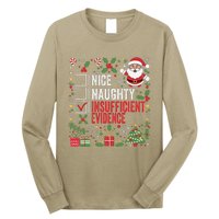 Nice Naughty Insufficient Evidence Christmas Santa Claus Long Sleeve Shirt