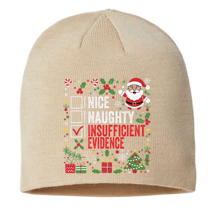 Nice Naughty Insufficient Evidence Christmas Santa Claus Sustainable Beanie