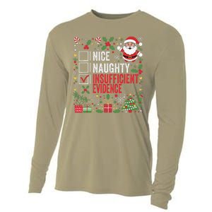 Nice Naughty Insufficient Evidence Christmas Santa Claus Cooling Performance Long Sleeve Crew